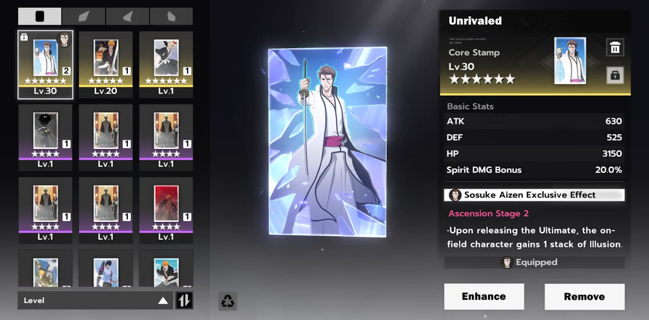 Bleach Soul Resonance Core Stamps