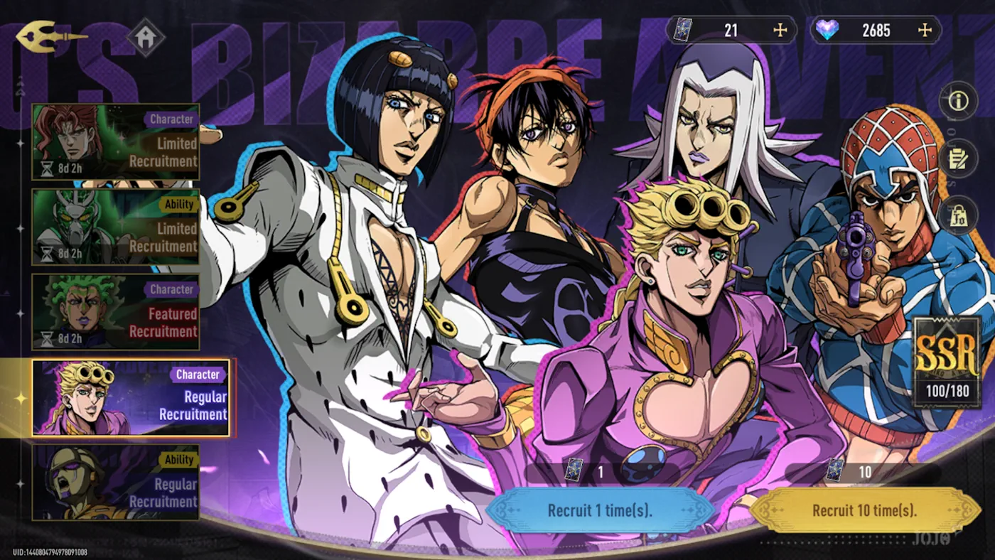 JoJo Golden Spirit Codes